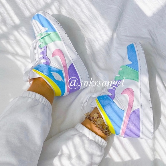 Nike Shoes - Nike Colorful Custom Air Jordan 1 mid